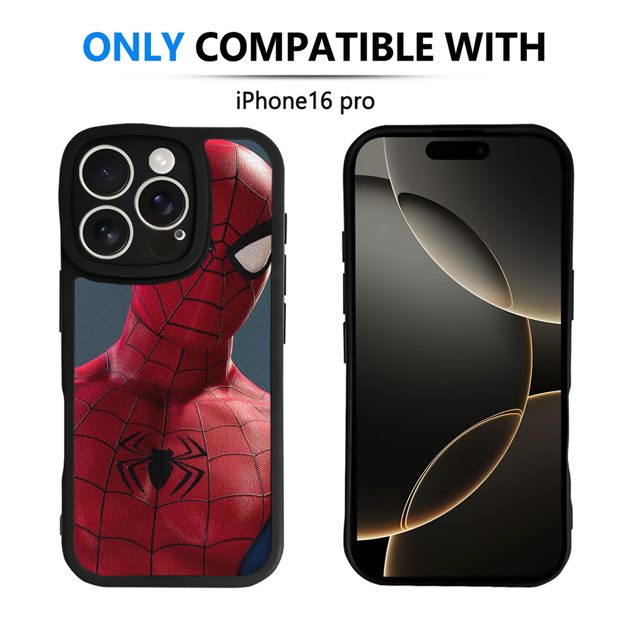 （画像用） Spider Man スパイダーマン 【iPhone 16シリーズ対応】シリコンスマホケース（レザー調） 材質：シリコン